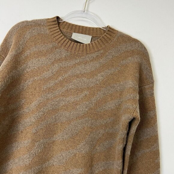 NEW Everlane Alpaca Wool Sweater Women’s Size XS Camel Brown Tiger Stripe - Picture 3 of 10